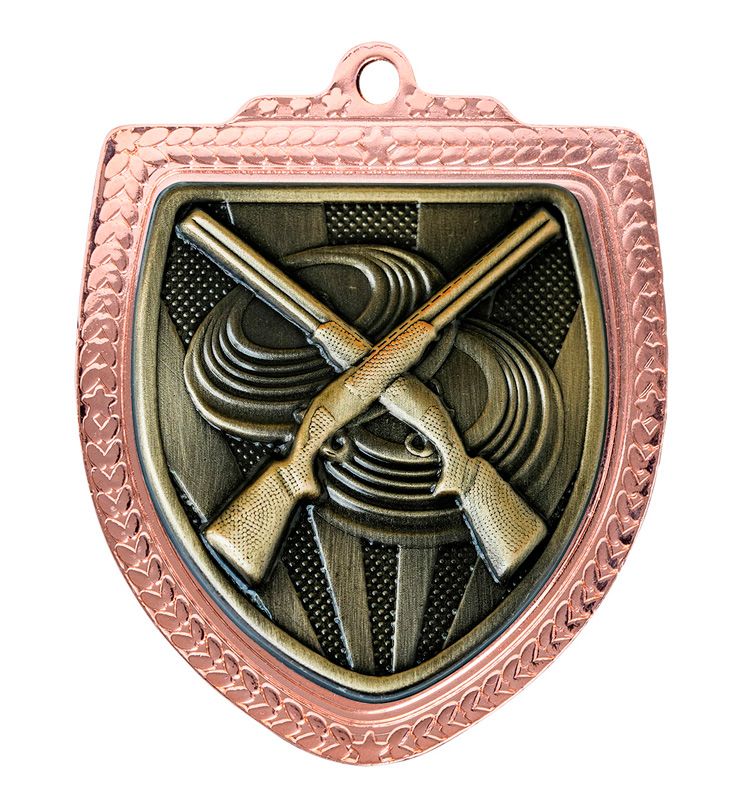 Shield Clay Pigeon Shooting Gold Medal 80mm